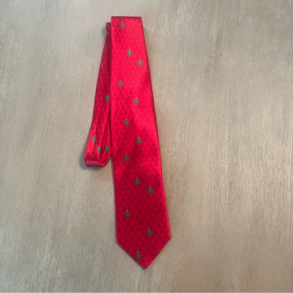 From Santa silk mens tie necktie holiday Christmas tree party cocktail Office
